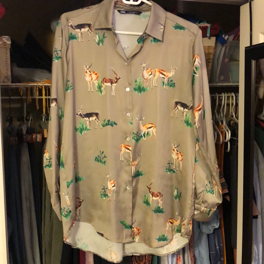 Zara silk button-up